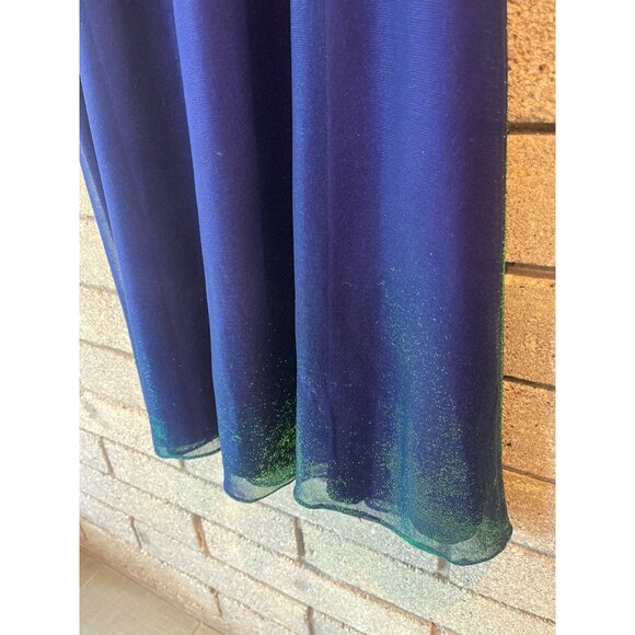 Shimmery Iridescent Purple & Green Maxi Skirt With Sheer Overlay - Picture 11 of 12
